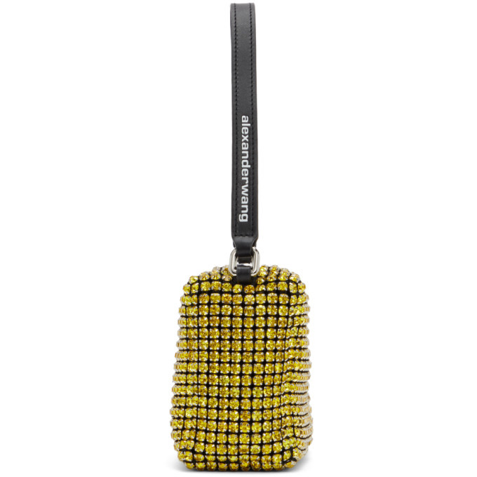 Alexander Wang Yellow Medium Rhinestone Heiress Bag