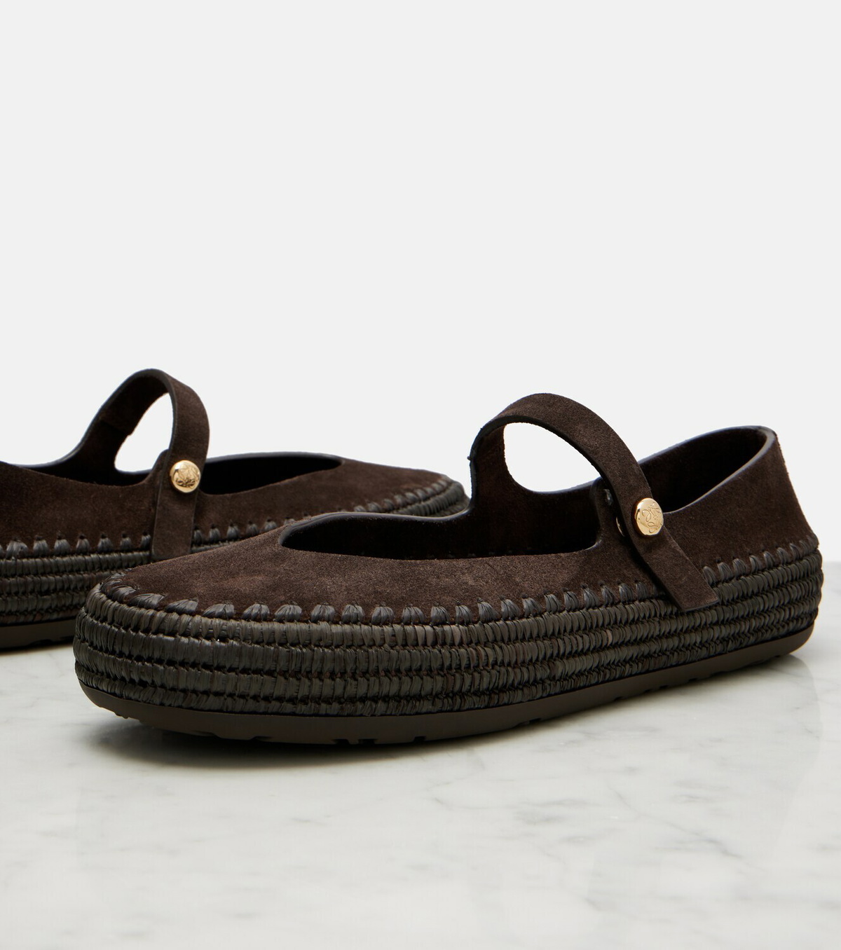 Loewe Paula's Ibiza Rio suede Mary Jane flats
