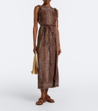 Dôen Amarante printed cotton voile midi dress