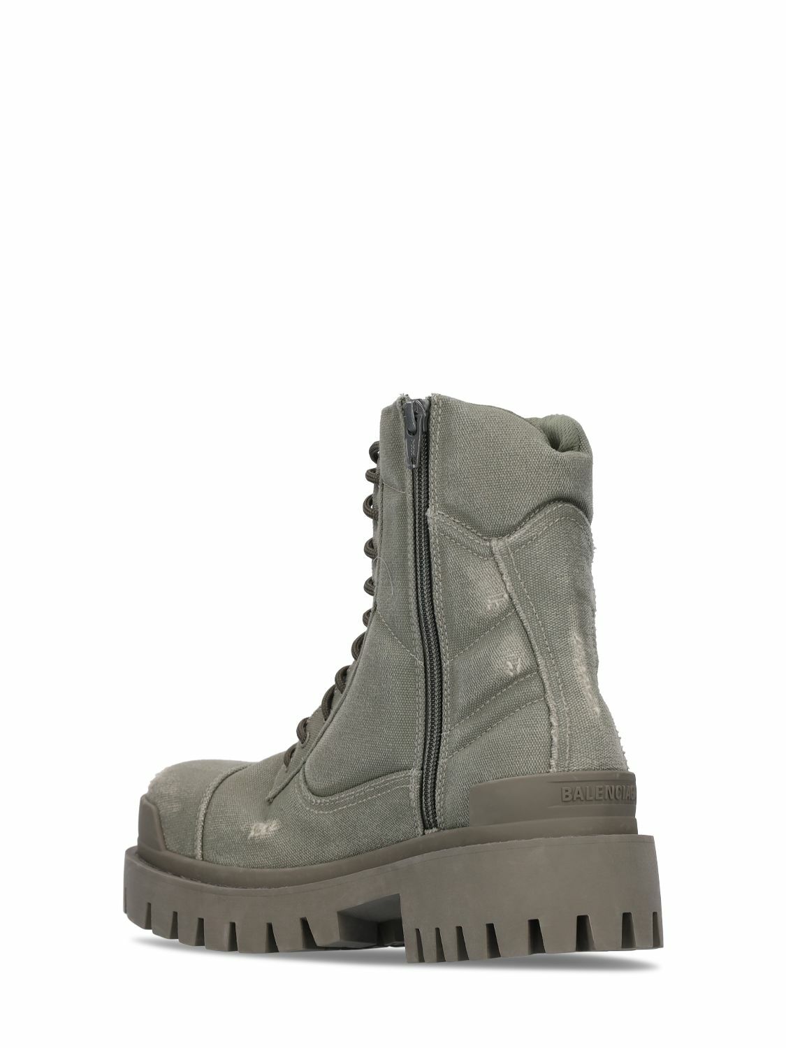 BALENCIAGA - Strike Cotton Canvas Combat Boots