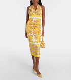 Dolce&Gabbana Halterneck silk-blend midi dress