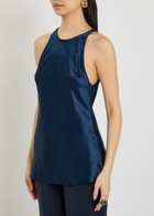Reformation Saskia Silk top Navy