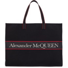 Alexander McQueen Black and Red Selvedge East West Tote