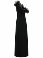 GIAMBATTISTA VALLI Ruffled Cady One Shoulder Long Dress