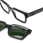 Off-White Clip On Sunglasses in Black/Green