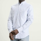 Portuguese Flannel Men's Belavista Stripe Button Down Oxford Shirt in Blue Stripe