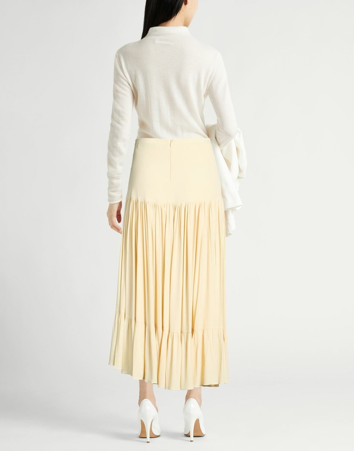 Jucca Womens Midi skirt Pastel in Yellow