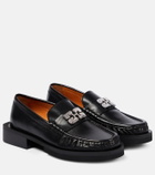 Ganni Embellished leather loafers