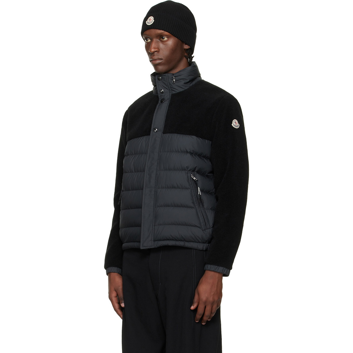 Moncler Black Mistral Teddy Short Down Jacket