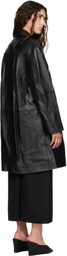 TONYWACK Black Half Leather Coat