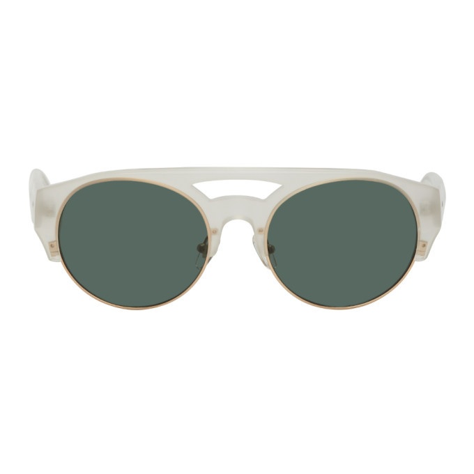Photo: Dries Van Noten White Linda Farrow Edition Aviator Sunglasses
