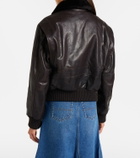 Victoria Beckham Shearling-trimmed leather jacket