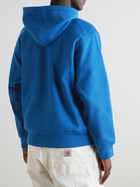 Carhartt WIP - American Script Logo-Embroidered Cotton-Blend Jersey Hoodie - Blue