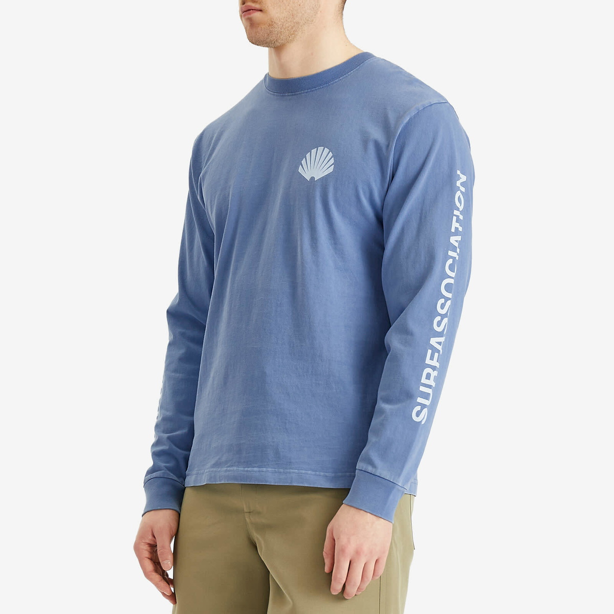 New Amsterdam Surf Association Men's Logo Long Sleeve T-Shirt in Blue