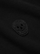 ALEXANDER MCQUEEN - Logo-Appliquéd Cotton-Piqué Polo Shirt - Black