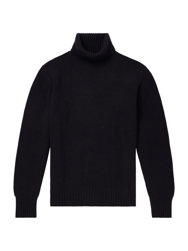 Photo: Stòffa - Ribbed Cashmere Rollneck Sweater - Black