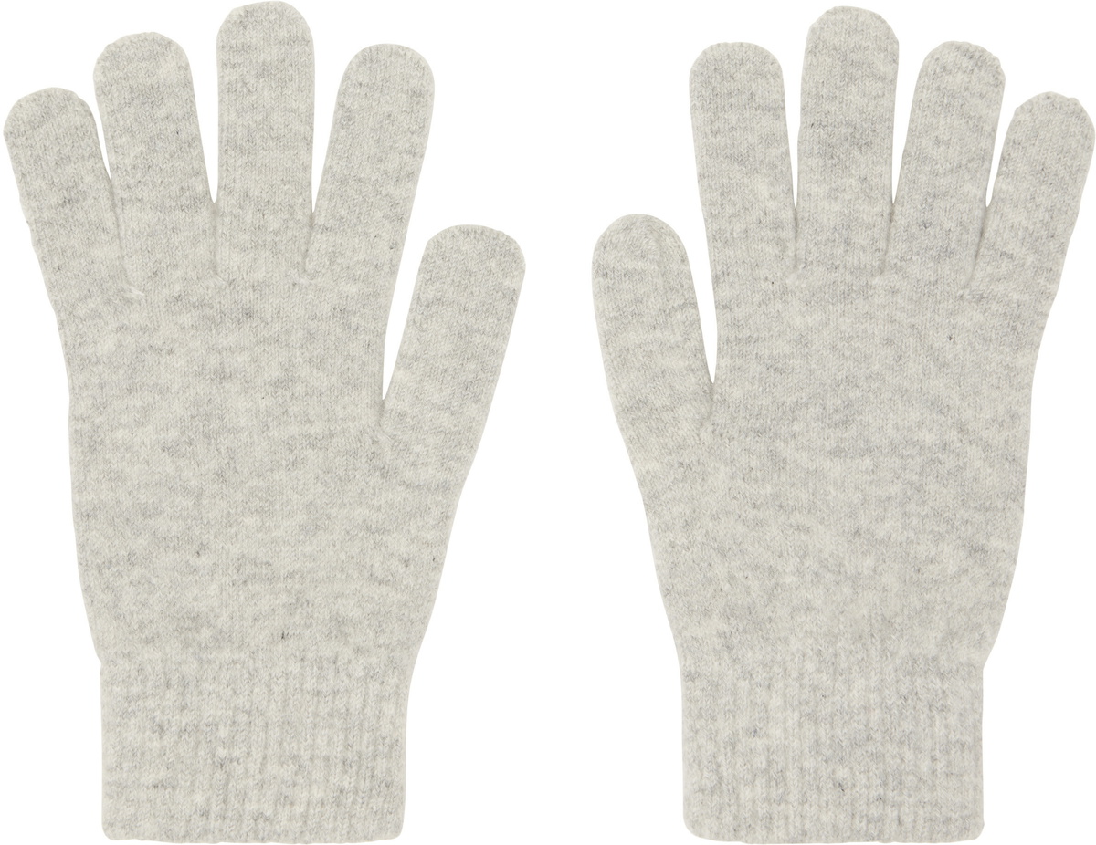 Yves Salomon Gray Cashmere Gloves