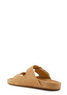 Tory Burch Mellow Raffia Sliders Camel