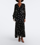 Rixo Elsie polka-dot georgette midi dress