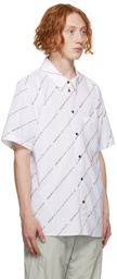 Helmut Lang White Logo Short Sleeve Shirt