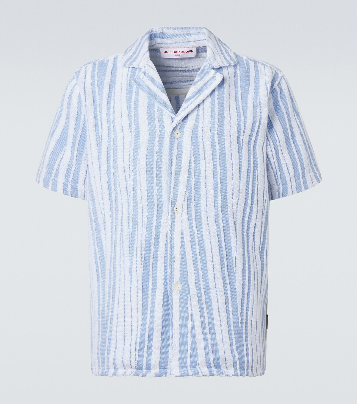 Orlebar Brown Howel striped cotton toweling shirt