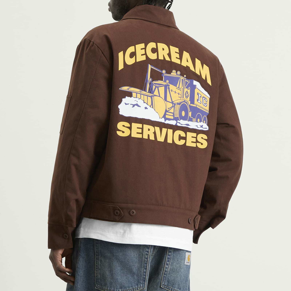 ICECREAM Men's IC Services Quilted Work Jacket in Brown