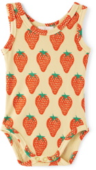 Bobo Choses Baby Yellow Strawberry All-Over Bodysuit