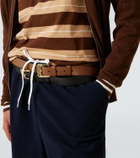 Miu Miu Knitted striped cotton polo sweater
