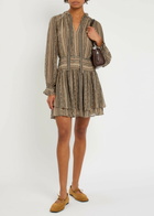 Paige Nantes Patterned Silk-chiffon Mini Dress Brown