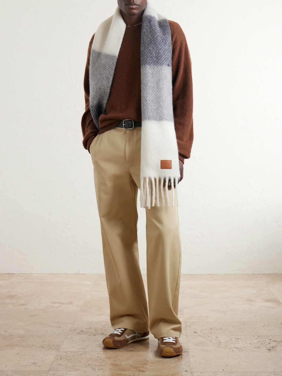 LOEWE - Fringed Striped Alpaca-Blend Scarf