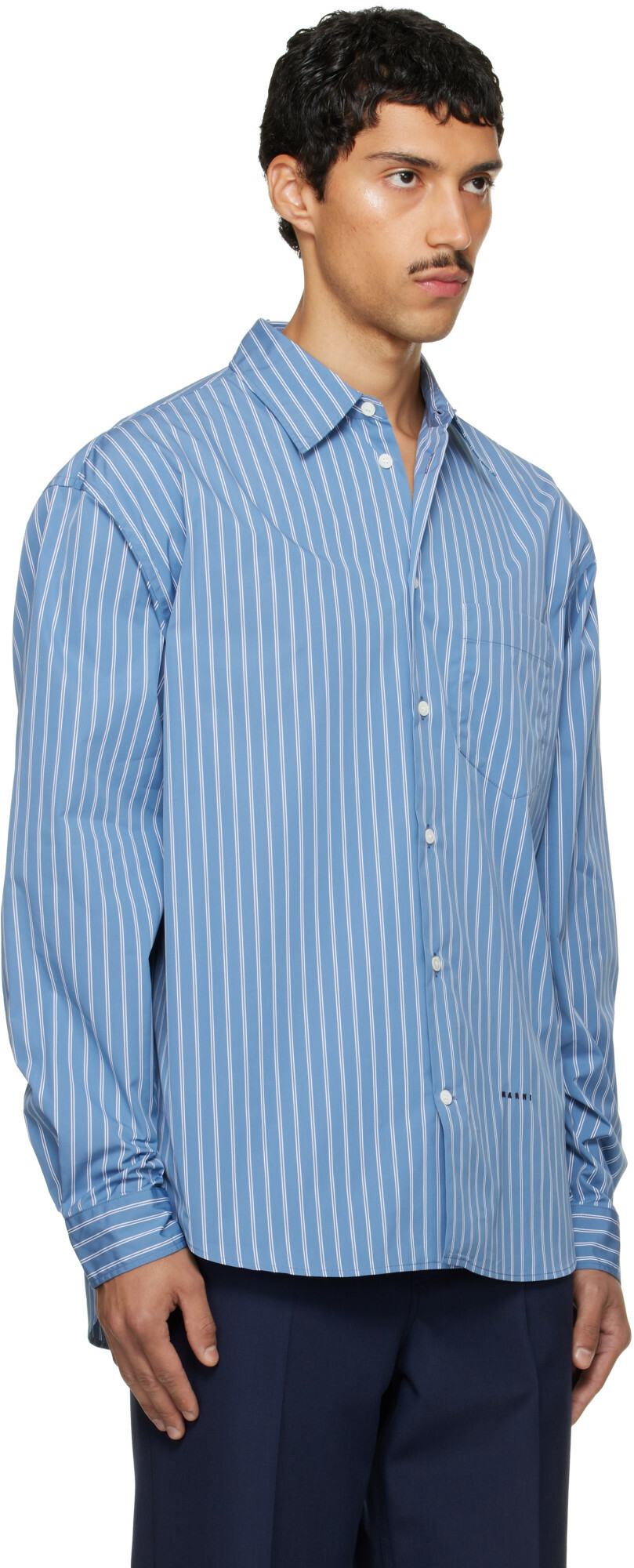 Marni Blue Striped Shirt