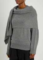 Armarium Alida Scarf-effect Wool and Cashmere-blend Jumper Grey