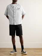 Neighborhood - Oversized Logo-Embroidered Cotton-Jersey Shirt - Gray