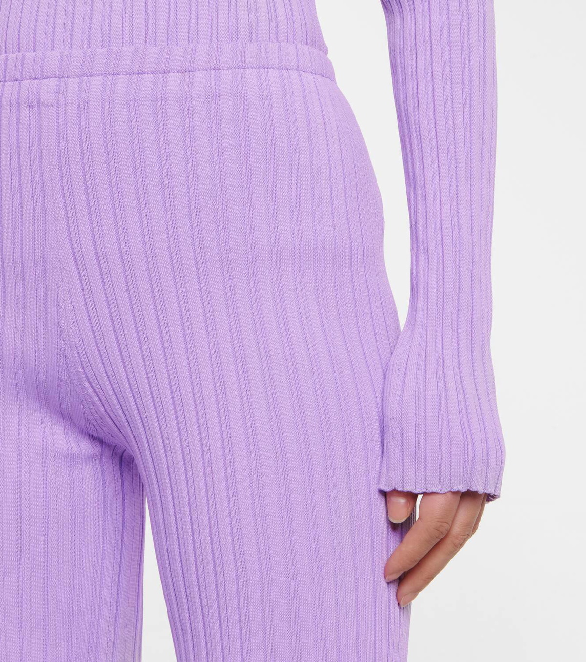 Acne Studios Ribbed-knit cotton-blend leggings