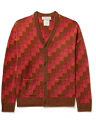 Remi Relief - Checked Wool and Cashmere-Blend Cardigan - Red