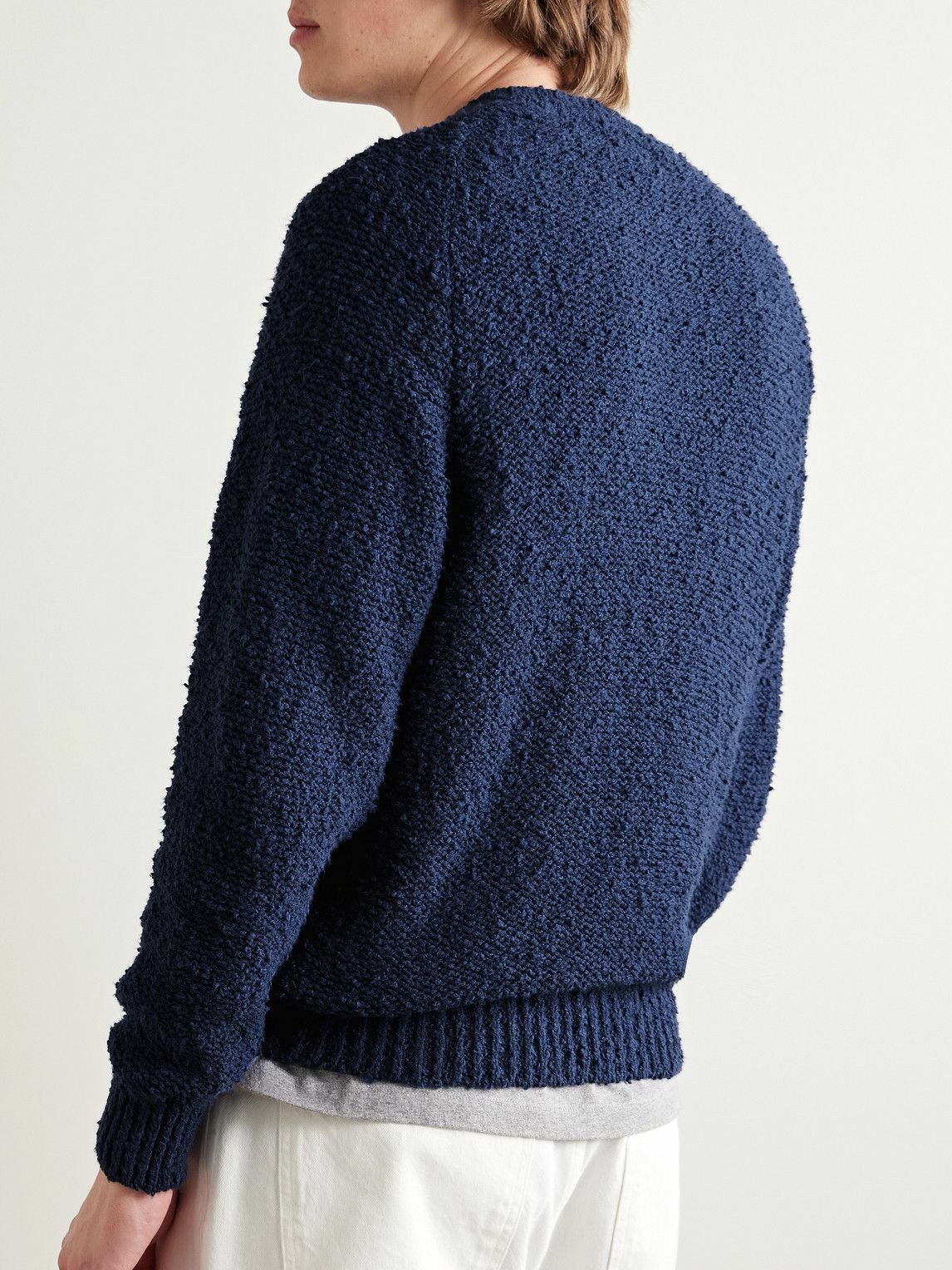 Noah - Cotton-Blend Bouclé Sweater - Blue