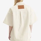Jil Sander+ Women's Oversized Denim Short Sleeve Shirt in Natural