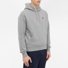 AMI Men's Small A Heart Popover Hoody in Heather Grey