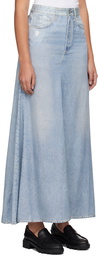 rag & bone Blue Liquid Miramar Midi Skirt