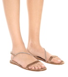 Gianvito Rossi - Manhattan embellished suede sandals