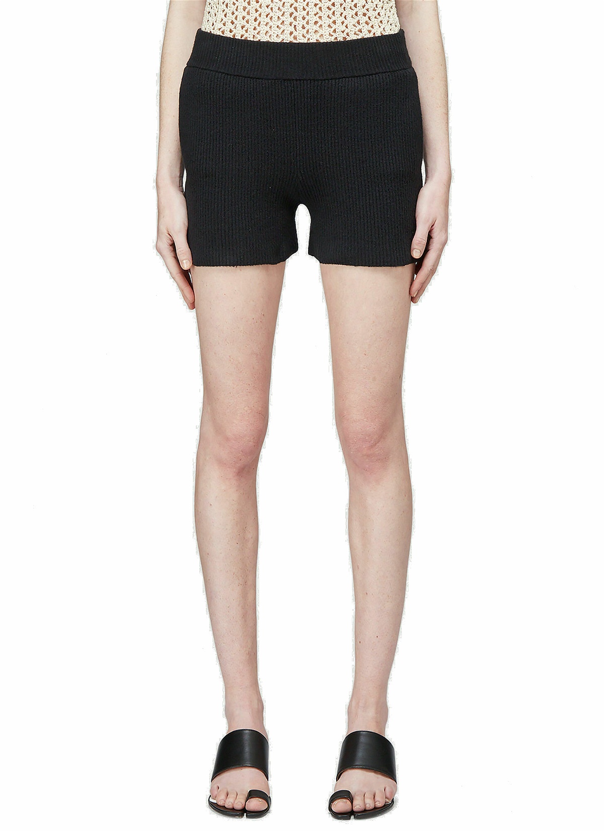 Photo: Cozy Knit Shorts in Black 