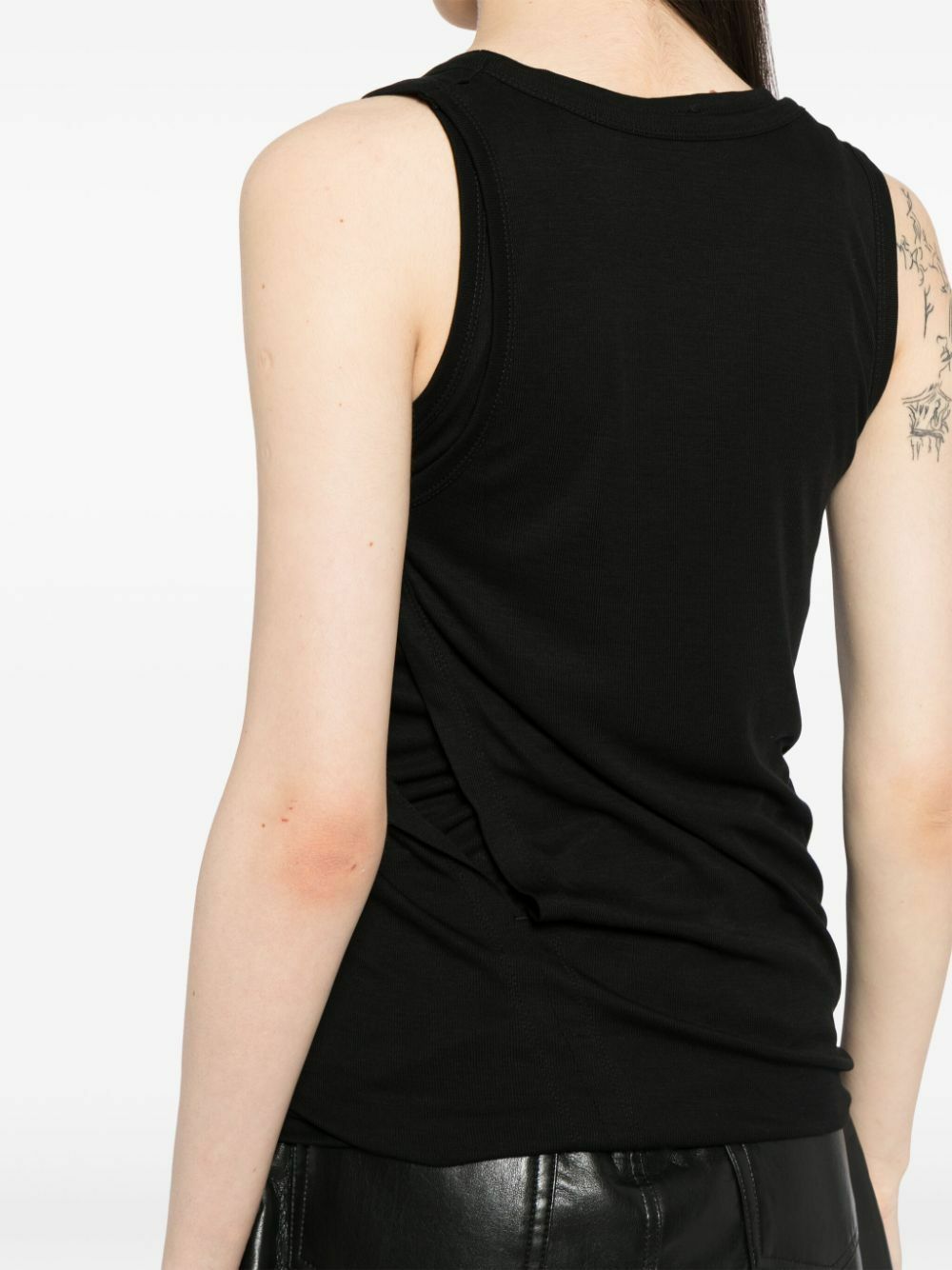 Helmut Lang Black Convertible Lyocell Tank Top Helmut Lang