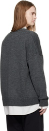 MM6 Maison Margiela Gray Two-In-One Knit Cardigan