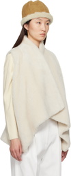 LE17SEPTEMBRE Beige Shawl Collar Faux-Shearling Vest