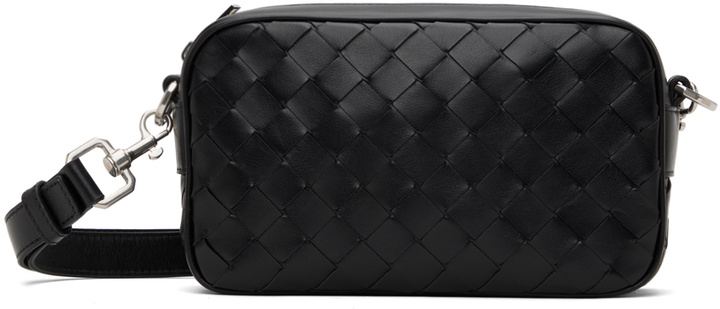 Photo: Bottega Veneta Black Mini Intrecciato Camera Bag