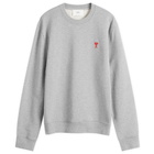 AMI Paris Men's AMI Heart Crew Sweat in Heather Grey