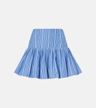 Ganni Striped cotton poplin miniskirt