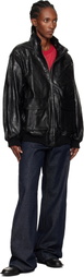 AURALEE Black Zip Lamb Leather Jacket