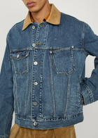 JW Anderson Corduroy Collar Denim Jacket Mid Blu
