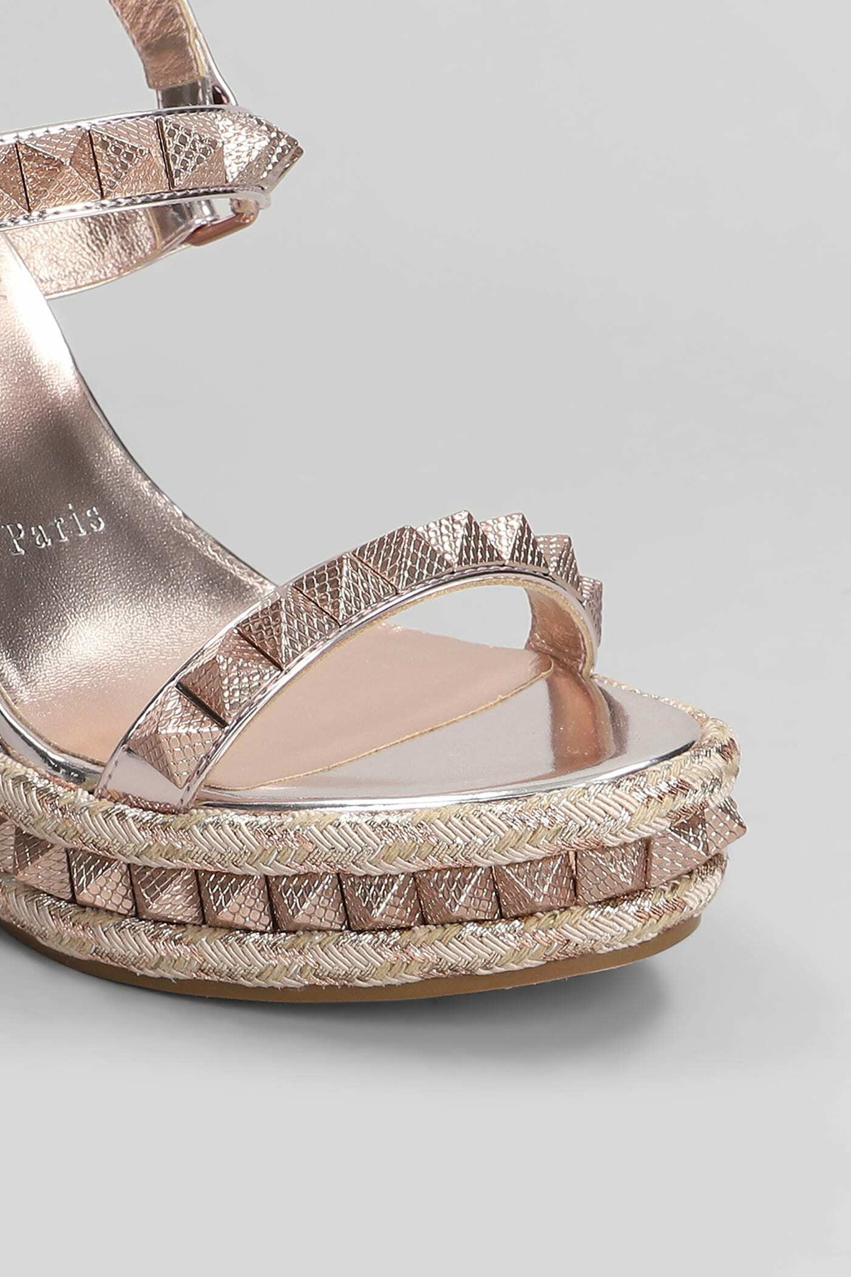Christian Louboutin Pyraclou 110 Sandals In Rose-pink Leather 